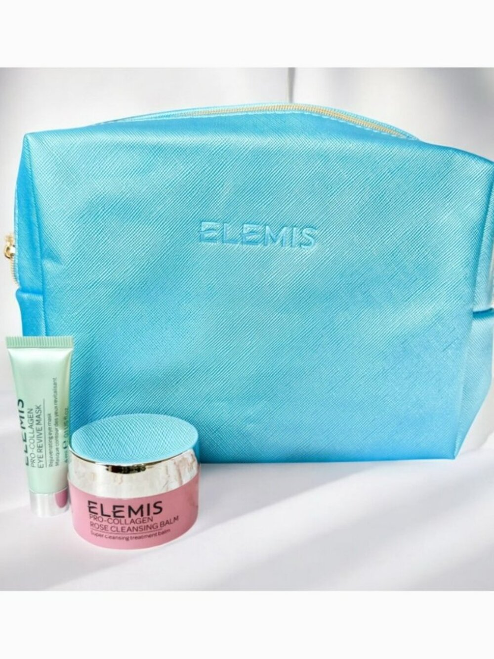 ELEMIS Pro-Collagen Eye Revive Mask and Rose Cleansing Balm Set With Makeup Bag
